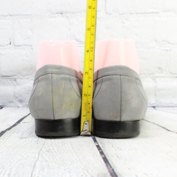 Cole Haan Monroe Gray Sheen Reflective Leather Penny Loafers Size 7.5 B - Picture 8 of 9